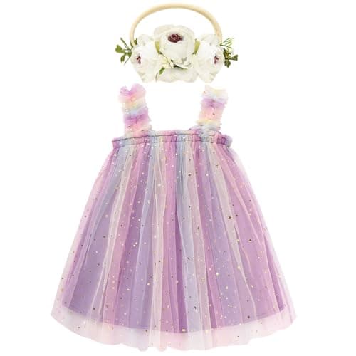 GRNSHTS Toddler Girl Floral Tutu Dress with Headband