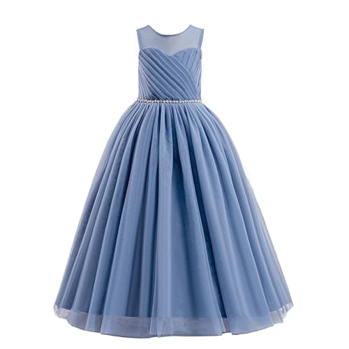 Glamulice Long A-Line Maxi Flower Girl Holiday Dress