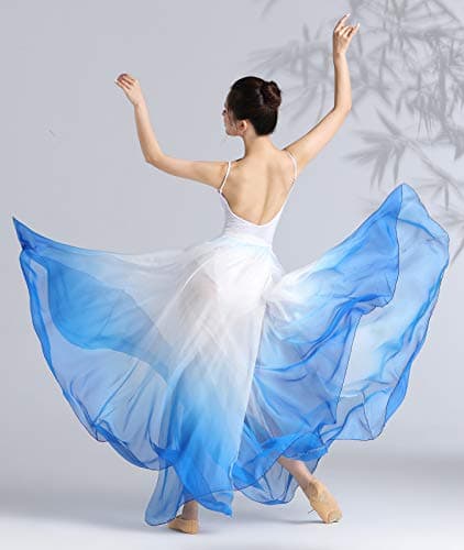 ORIDOOR 35" Fairy Lyrical Gradient Dance Skirt Modern Ballet Costumes