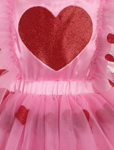 ODASDO Toddler Girl Valentine's Day Love Heart Tutu Romper Dress Set