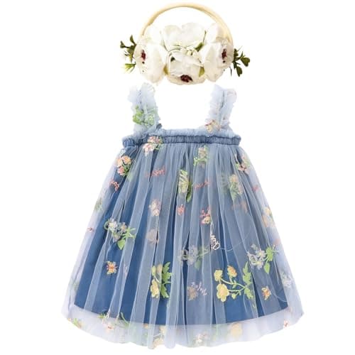 GRNSHTS Toddler Girl Floral Tutu Dress with Headband