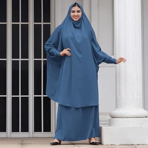 Women's Muslim IWEMEK Chiffon Abaya Burqa Dress with Hijab Set