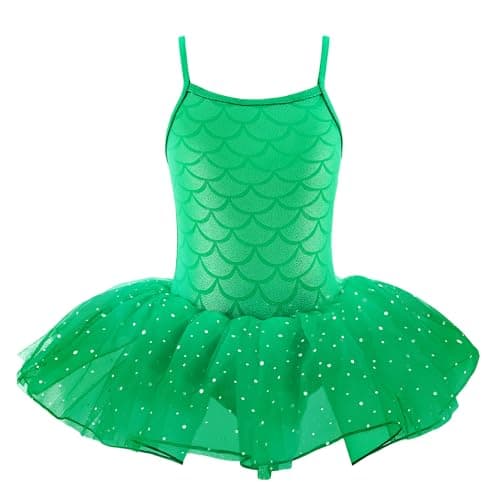 XiaoMoSha Girls' Sparkle Mermaid Tutu Dance Leotard Party Outfit