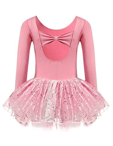 Zaclotre Girls Ballet Long Sleeve Leotards with Tutu Skirt Dance Dress