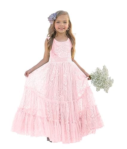 Lace Boho Toddler Girl Dresses for Wedding, Garden Party, Holiday, Communion