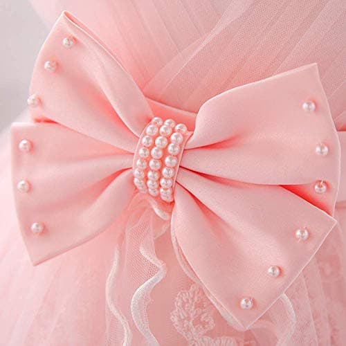 OBEEII Baby Girl Christening Tutu Dress with Flower Embroidery