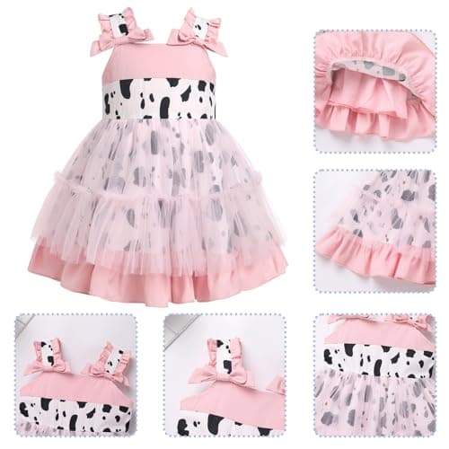 Love Heart Strawberry Bunny Printed Princess Party Dress for Toddlers and Kids