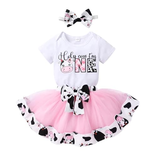 YOUNGER TREE Shiny Printed Sequin Bowknot Tutu Dress for Newborn Baby Girls' 1st Birthday