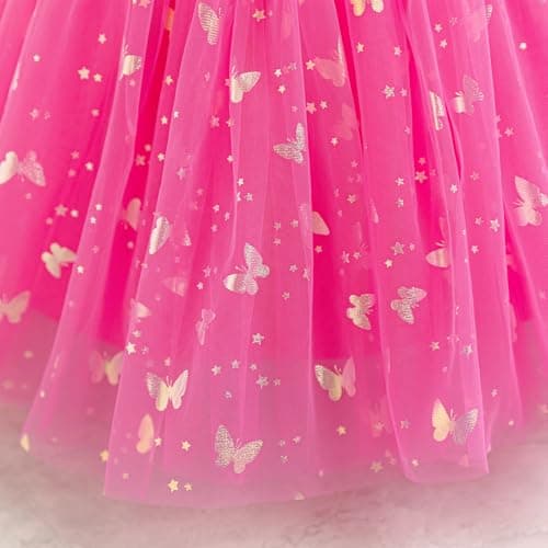 IDOPIP Shiny Butterfly Tutu Dress for Toddler Girls Birthday Parties