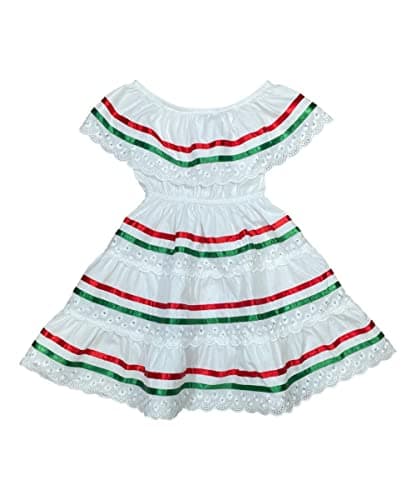 Unik Girl's Traditional Mexican Birthday, Christmas, Cinco de Mayo Cultural Dress Size 2-14
