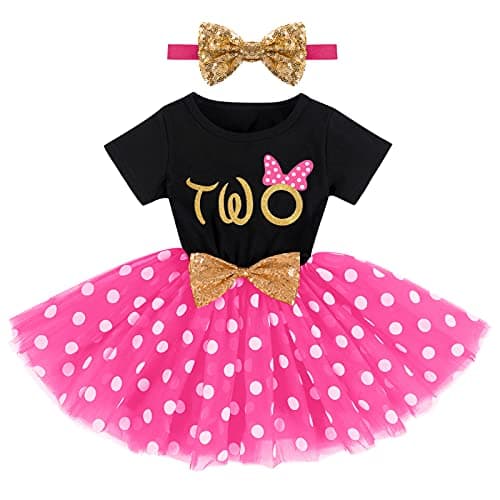 ODASDO Baby Girl 1st/2nd/3rd Birthday Princess Tulle Dress with Headband