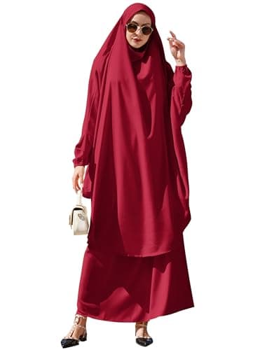 IWEMEK Muslim Women's Chiffon Abaya Dress Set