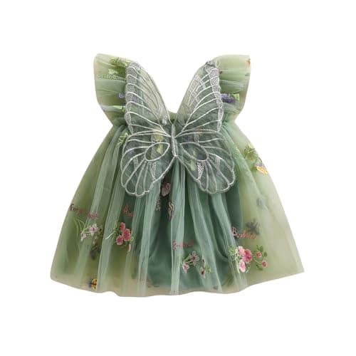 Shibaozi Toddler Flower Butterflies Sleeveless Romper Dress
