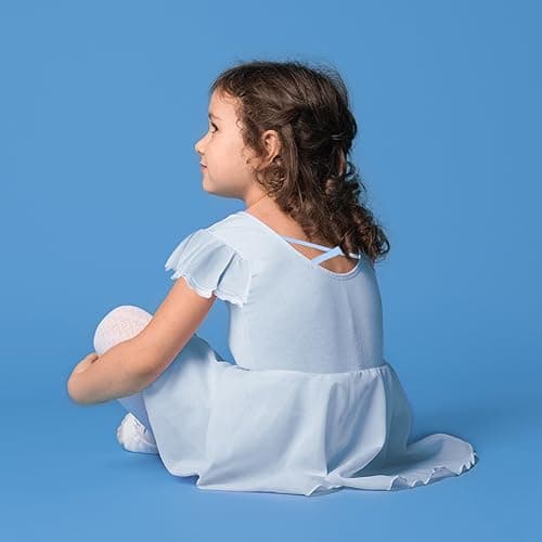 Suhine Girls' Criss Cross Back Dance Leotard & Tutu Skirt Outfit