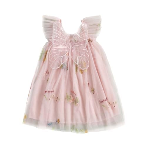 Shibaozi Toddler Flower Butterflies Sleeveless Romper Dress