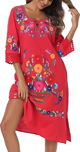 YZXDORWJ Women's Mexican Floral Lace Bridesmaid Dress