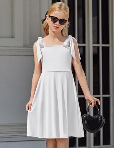 Arshiner Girls' Summer Swing Formal Party Dresses with Pockets 6-11 Years