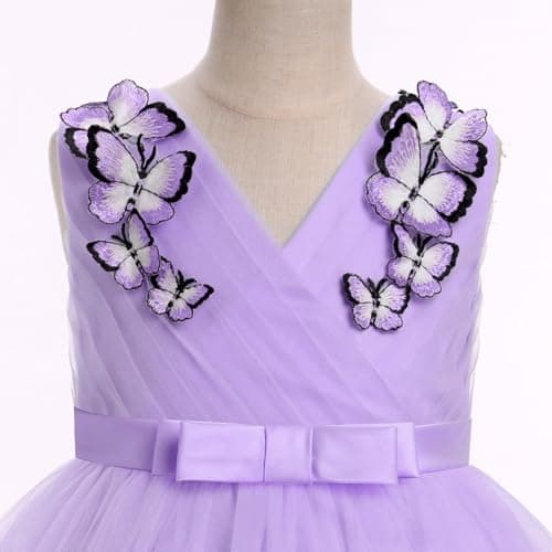 ODASDO Baby Girls V-Neck Tulle Tutu Flower Girl Dress Summer Party
