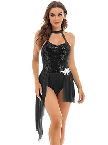 Women's Sleeveless Halter Neck Sequin Dance Costume