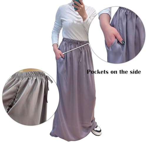 Zofocy Two-Piece Abaya Set for Muslim Women Elastic Sleeves Modest Prayer Dress
