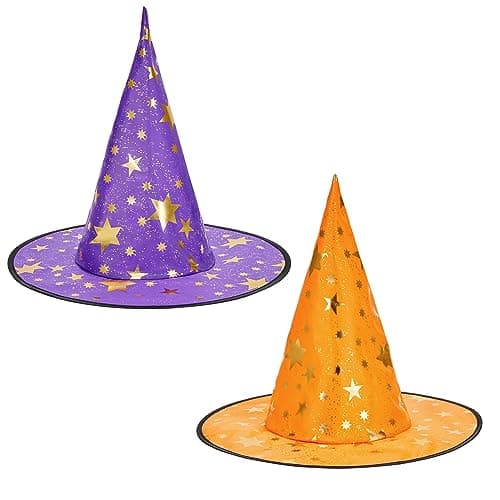 Zando Halloween Witch Hat - Star Print for Boys, Girls, Women