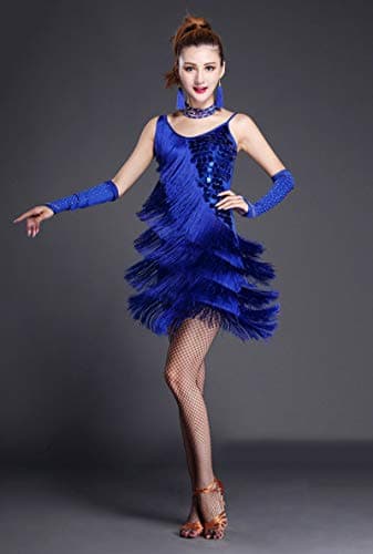 Women's Latin Dance Sequin Fringe Party Dress