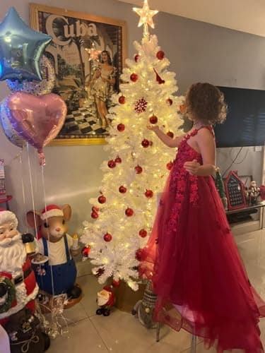 PSAISY Floral Applique Tulle Flower Girl Dress for Weddings & Birthday Parties