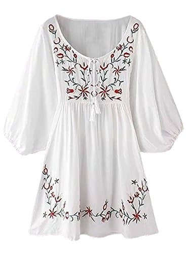 Bohemian Embroidered Dress for Women