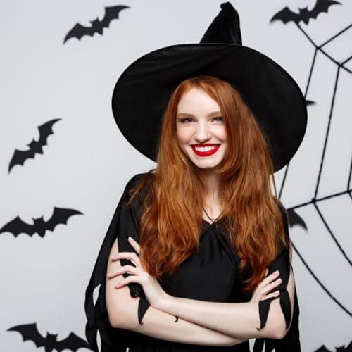 CROOT Black Witch Hat for Halloween Party & Cosplay