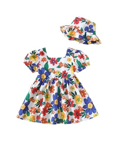 Sweetabby Boho Girl Summer Dress Ruffle Sundress