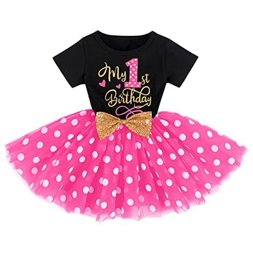 IBTOM CASTLE Polka Dots Sequin Tutu Dress for Baby Girls BirthdayCake Smash Photo Shoot