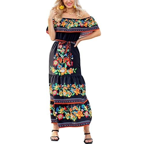 Xplanet Women's Off-Shoulder Floral Maxi Dress for Summer Parties