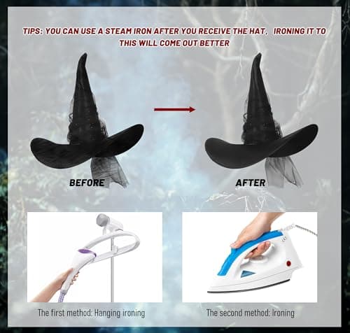 HOMELEX Halloween Witch Hat for Adults with Large Heads
