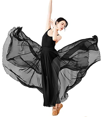 ORIDOOR Graduated Color 35" Lyrical Dance Skirt for Women