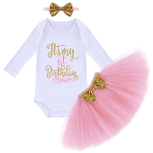 Baby Girl's 1st 2nd Birthday Cake Smash Outfit Set