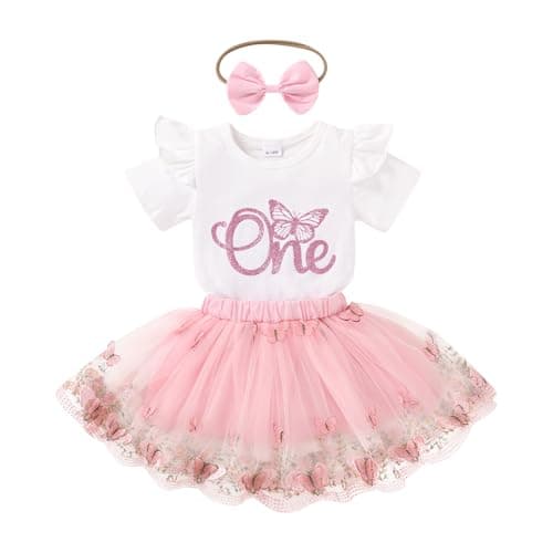 YOUNGER TREE Shiny Printed Sequin Bowknot Tutu Dress for Newborn Baby Girls' 1st Birthday