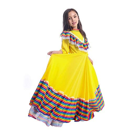 CAFELE Girls' Mexican Traditional Dance Halloween Costume