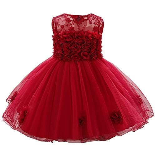 ODASDO Infant Flower Dress for Baby Girl Birthday Party Tutu Tulle