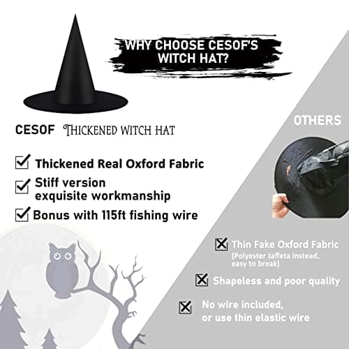 Halloween Black Witches Hats Decor 115 FT Rope Bulk