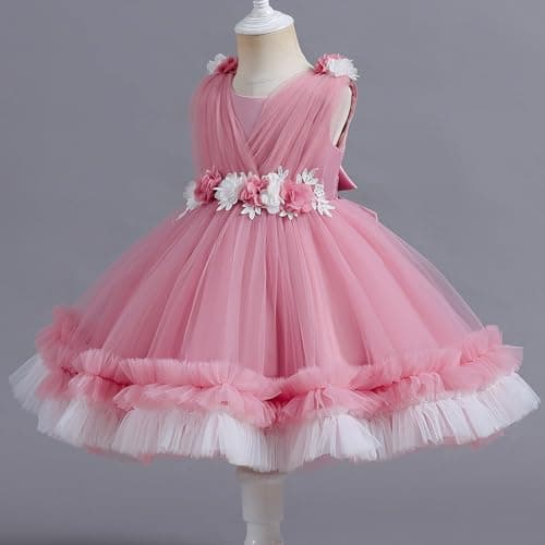 OBEEII Baby Girls Flower Tulle Tutu Dress for Formal Events