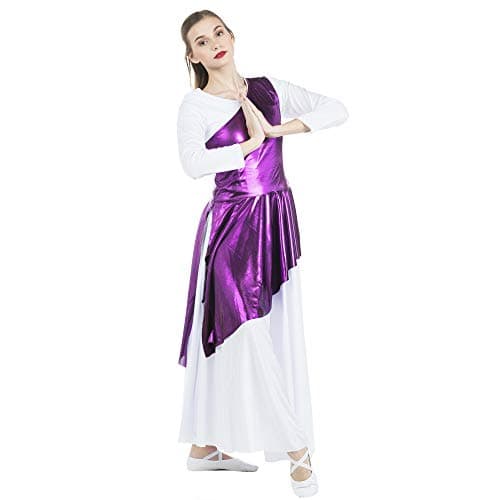 Danzcue Asymmetrical Praise Dance Tunic in White