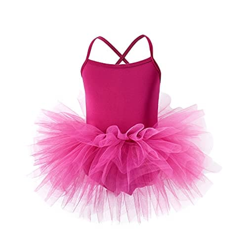 KARETT Girls Ballet Tutu Dress for Toddlers, V-Neck Leotard Outfit, Ages 1-7
