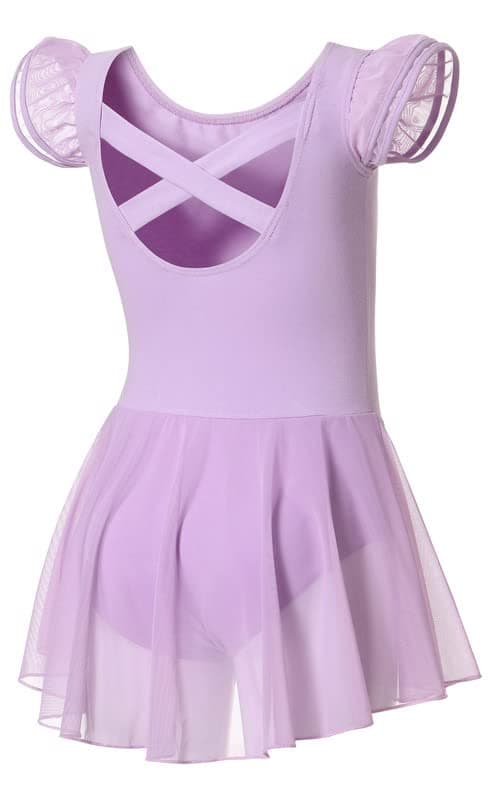 DIPUG Girls' Ballet Leotard with Skirt and Flutter Sleeves