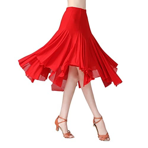 ODASDO Women's Ballroom Dance Skirt for Latin & Swing