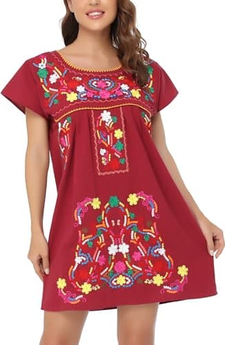 Mexican Embroidered Dress for Women