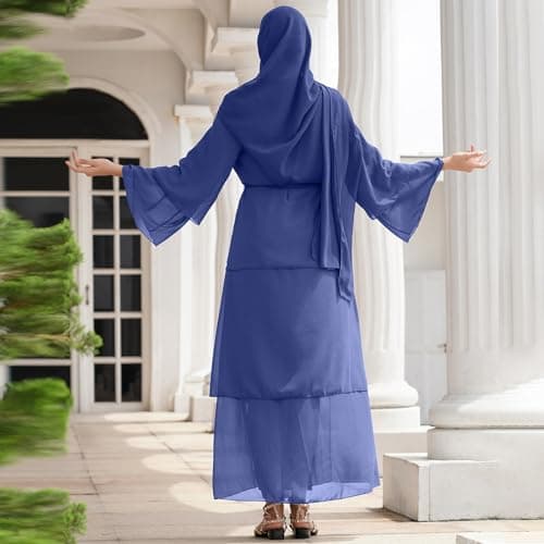 ODASDO Chiffon Abaya Dress for Muslim Women