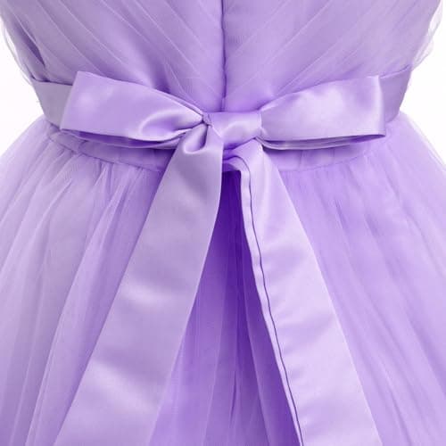 ODASDO Baby Girls V-Neck Tulle Tutu Flower Girl Dress Summer Party