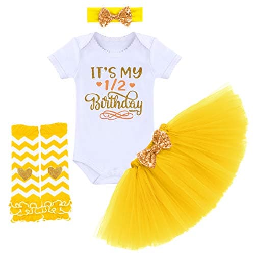 ODASDO Princess Tutu Skirt Cake Smash Set 4pcs Party Clothes