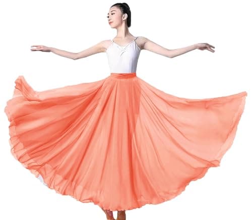 ORIDOOR Graduated Color 35" Lyrical Dance Skirt for Women