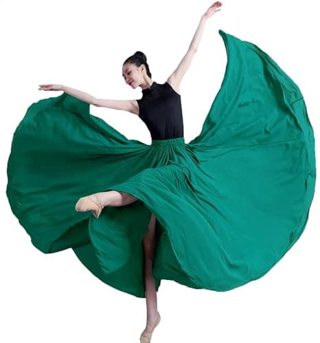 TLMNU Women's Gradient Chiffon Long Swing Skirt for Modern Ballet Performance